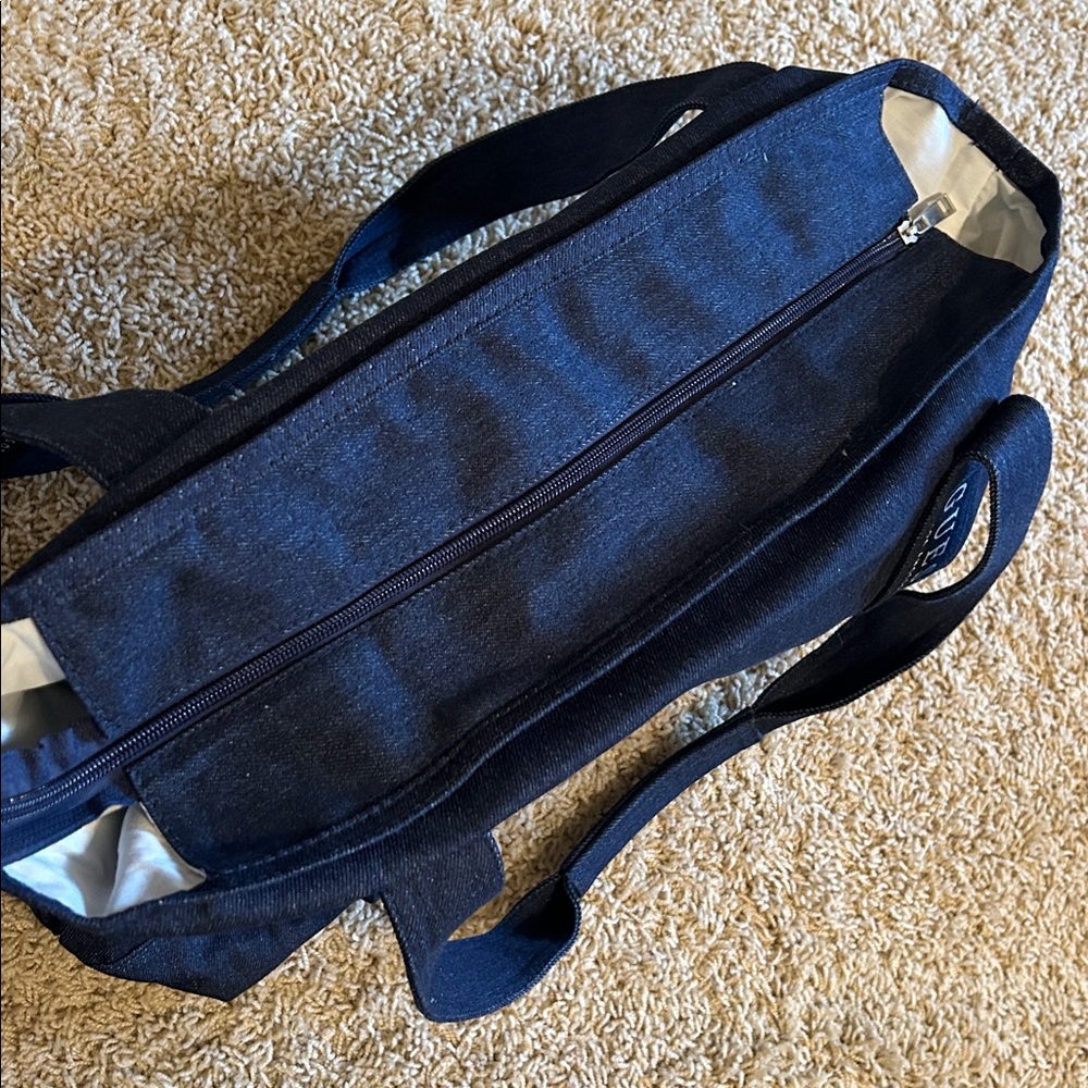NEW Guess Denim Navy Blue Tote Bag - Picture 5 of 9